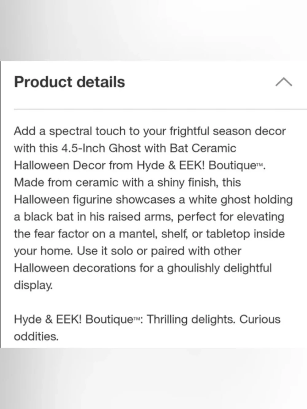 2024 Halloween Ceramic Ghost With Bat. Target Hyde And Eek 4.5